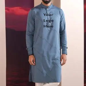 Блестящая Исламская одежда Кафтан джубах Абая джалабья этнический арабский табе джалаба Бубу мусульманское длинное платье мужское из Бангладеш