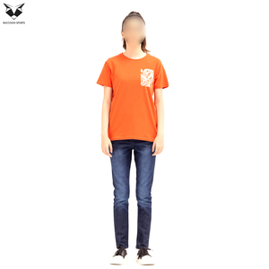 Camisetas de Cuello Redondo Color Naranja para Mujer, Manga Corta Casual, 100% Algodón, Producto de la Mejor Calidad, Camisetas para Actividades al Aire Libre - Product Image 4