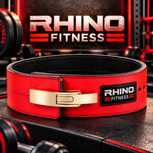 เข็มขัดยกน้ำหนักแบบพันรอบตัว RHINO FITNESS ทำจากนีโอพรีน พร้อมการป้องกันระดับมืออาชีพ รองรับหลังส่วนล่างแบบปรับได้ หัวเข็มขัดโลหะสีแดง - Product Image 2