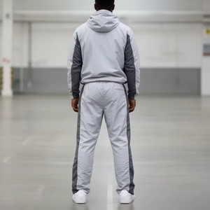Custom Logo Nylon Fabric Baggy Zipper Hoodie Waterproof Reflective <b>Wind</b> <b>Breaker</b> Jogger Track Suit Windbreaker Tracksuit for Men - Product Image 2