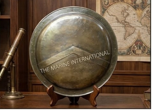Escudo Marino Internacional de Acero Sólido, Circular de 28 Pulgadas, Chapado en Oro Pulido, Decoración Coleccionable Antigua - Product Image 6
