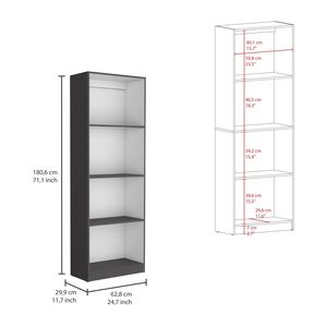Set di Librerie Duette a 3 Pezzi Grigio Opaco/Bianco, Larghezza 188 cm con 11 Ripiani e Mobile a 2 Ante per Soggiorno - Product Image 3