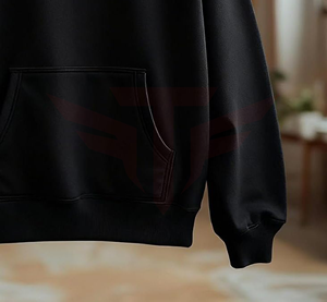 Sweat à capuche pour femme Tactus Industries, noir uni, logo sur le devant, coupe classique, tricoté, 100% coton, respirant, vêtement décontracté pour l'hiver - Product Image 3