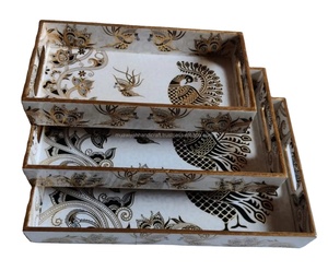 ถาดเสิร์ฟไม้ MDF พรีเมียมทันสมัย ผลิตด้วยมือ สำหรับใช้ในบ้าน โรงแรม ร้านอาหาร - ของตกแต่งโต๊ะอาหาร - Product Image 3