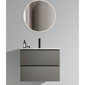 Mobile Bagno Sospeso Grigio Spaziale da 24 Pollici con Ampio Spazio Contenitivo, Lavabo in Ceramica e Foro per Rubinetto Singolo - Design Moderno - Product Image 1
