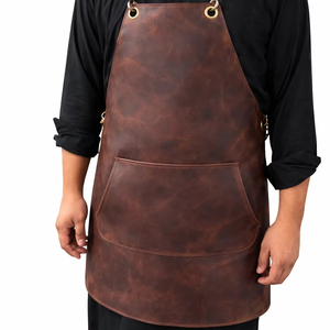 Professional Manufactures Custom Logo Men Cow Crunch leather High Quality Leather <b>BBQ</b> <b>Tools</b> Aprons Hot Sale New Model - Product Image 1