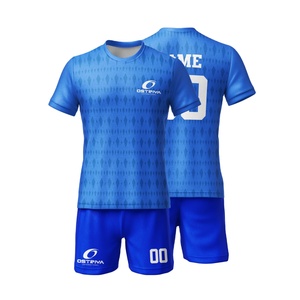Conjuntos de Uniformes de Fútbol de Poliéster 100% de Secado Rápido, Transpirables y Antibacterianos, Manga Corta, Personalizados con Impresión Frontal por Transferencia Térmica - Product Image 1