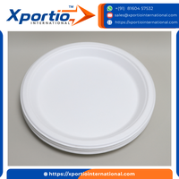 Assiette jetable en bagasse de qualité supérieure, écologique, compatible micro-ondes, non toxique, pour plats à emporter, traiteur, événements extérieurs, compartiment uni
