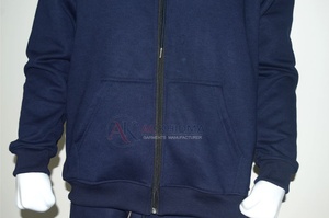 Mens <b>Navy</b> Blue Casual Hoodie 350gsm COTTON FLEECE Full Zip Regular Fit Front Pocket Custom Logo Sweatshirt Breathable Winter - Product Image 5