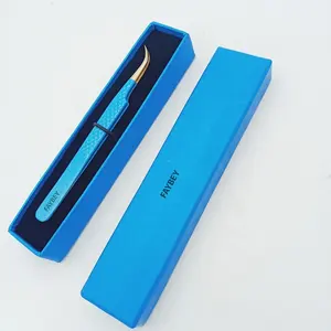 Pinzas de extensión de pestañas de acero inoxidable de Color azul, pinzas de fibra de Punta plateada para extensión de pestañas, Pinzas, herramientas de pestañas - Product Image 1
