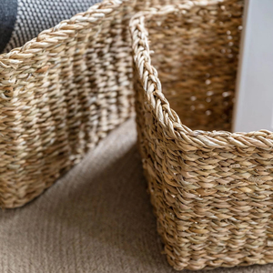 Ensemble de 2 paniers rectangulaires naturels faits à la main, paniers de rangement, vente en gros, écologiques, fabriqués au Vietnam - Product Image 3