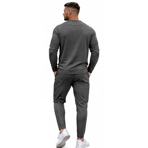 Custom Men Slim Fit Tracksuit <b>Set</b> Long Sleeve T Shirt & <b>Jogger</b> Pants Casual Streetwear Two Piece Outfit Fashion Sport <b>Set</b> - Product Image 3