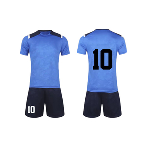 Vente en gros à bas prix, uniforme de football personnalisé en coton 100% unisexe, respirant, blanc, jaune, bleu, pour l'été - Product Image 2