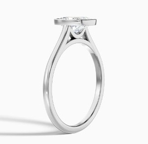 Cushion Cut Moissanite Bezel Setting 925 Sterling Silver Gold Plated Luxury Elegant Engagement Wedding <b>Ring</b> Square <b>Dainty</b> - Product Image 3