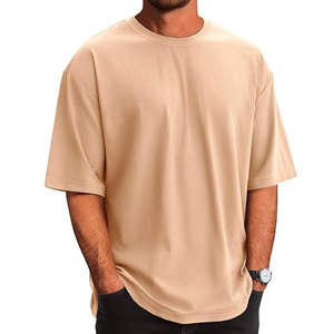 Camisetas personalizadas con logo, de algodón grueso, holgadas, de manga corta, para deporte de verano, tallas grandes. - Product Image 1