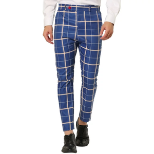 Nouveau pantalon habillé slim à rayures pour homme – Formel, décontracté, de bureau – Coupe ajustée, design élégant en tissu – OEM ODM - Product Image 1