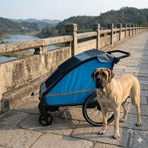 Poussette pour animaux de compagnie KS-6200 3 en 1, chariot de vélo, suspension indépendante, pliage facile, légère, pour les aventures en plein air - Product Image 5