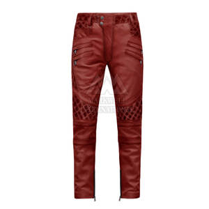 Pantalones de cuero genuino de alta calidad OEM para hombre, pantalones de cuero de moda a la venta en alta calidad - Product Image 2