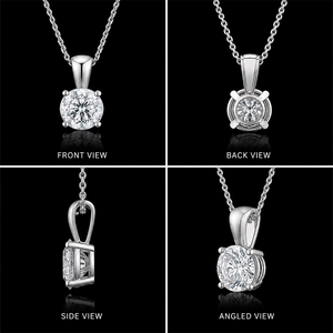 Collier pendentif solitaire en diamant rond brillant de 1 carat certifié IGI, cultivé en laboratoire, or massif 14 carats, pour fiançailles, mariage, femme - Product Image 3