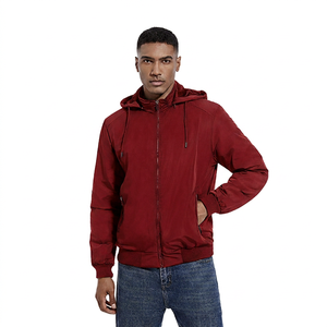 Men's <b>Jacket</b> Spring Windproof Zipper Casual Solid Black Polyester <b>Fleece</b> <b>Thick</b> Regular Fit Long Sleeve Front - Product Image 4