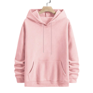 Mens <b>Pink</b> Pullover <b>Hoodie</b> Long Sleeve Fleece Sweatshirt Casual Streetwear Hooded Top Kangaroo Pocket Warm Comfy Daily Wear - Product Image 3
