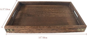 Handmade Square Wood Serving Tray with <b>Side</b> Handles for Food Serving - Product Image 2