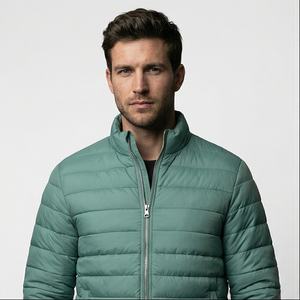 Nueva llegada chaqueta transpirable primavera y otoño cremallera con capucha Puffer de manga larga diseño personalizado Puffer chaqueta moda para hombre - Product Image 1