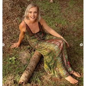 Boho Sequined A-Line Maxi <b>Dress</b> Spaghetti <b>Strap</b> Regular Fit Solid Print Autumn Casual Knitted Natural Waist 100% Polyester - Product Image 4