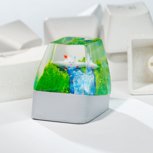 Keycaps Artisanat Forêt Mystique, Keycaps Artisanat Personnalisé, Keycaps Anime Mignons, Keycaps Verts, Ensemble de Keycaps, Keycaps en Bois - Product Image 3