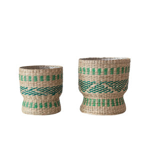 Juego de 2 cestas de almacenamiento de algas marinas con forro de plástico Duo Basket Collection - Product Image 6