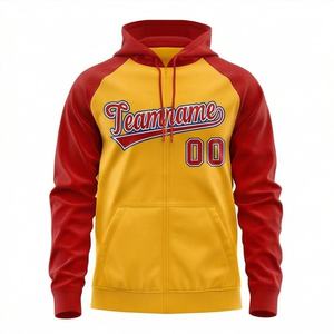 Sudaderas con capucha personalizadas con cremallera completa, bolsillo canguro, logo impreso a medida, 100% algodón polar, servicio OEM, pedidos al por mayor, color personalizado - Product Image 1