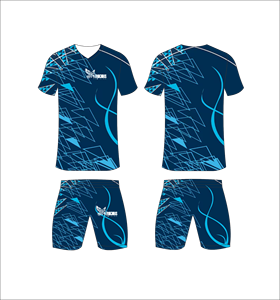 Conjunto de Uniforme de Fútbol Sublimado Personalizado, Diseño Abstracto Azul Marino y Rosa, Transpirable, de Secado Rápido, Camiseta de Fútbol para Hombre y Niño - Product Image 5
