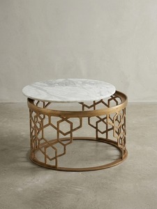 Pure Modern <b>Round</b> Coffee <b>Table</b> With Tempered Glass Top And Metal Frame Contemporary Living Room Furniture Decorative Design - Product Image 3