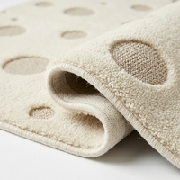 Modern Beige Polka Dot Wool/Cotton Handmade Area Rug Soft Textured Floor Mat for Living Room Bedroom Nursery