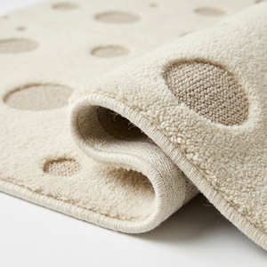 Alfombra Moderna Beige con Diseño de Puntos, Alfombra Suave y Texturizada para Sala de Estar, Dormitorio o Cuarto de Niños - Product Image 6