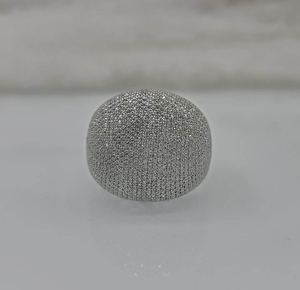 Luxury Moissanite <b>Dome</b> Statement <b>Ring</b> Iced Out Pave 925 Silver Cocktail <b>Ring</b> Hip Hop Jewelry Gift for Men Women Shine - Product Image 1