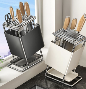 Support de Rangement Multifonctionnel en Métal pour Couteaux OEM/ODM Vietnam avec Drainage, Étagère de Comptoir de Cuisine - Product Image 1