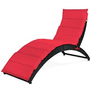 Chaise longue pliable pour patio avec coussin pour utilisation en extérieur - Product Image 5