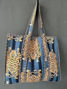 Handmade Cotton Quilted Tote <b>Bag</b> for Women – <b>Lightweight</b> Floral Print Shoulder <b>Bag</b> for Daily Use - Product Image 2