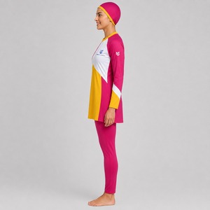 Conjunto de bikini modesto deportivo de poliéster de cobertura completa con burkini de manga larga y sudadera con capucha para musulmanas - Product Image 2