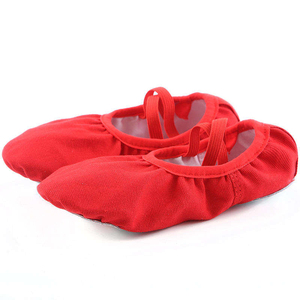 รองเท้าบัลเลต์แบบนุ่มยี่ห้อ Custom Brand สำหรับทุกเพศ พื้นรองเท้าด้านบนทำจากผ้าฝ้าย พื้นรองเท้าด้านล่างทำจากยาง สีชมพู สำหรับฝึกซ้อมเต้นรำ แบบสวม EC-GS-01 - Product Image 4