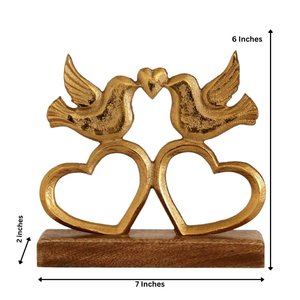 Statue d'oiseau en forme de cœur faite à la main, sculpture décorative d'oiseau amoureux avec motif de cœur pour la décoration de table, salon, chambre, bureau - Product Image 3