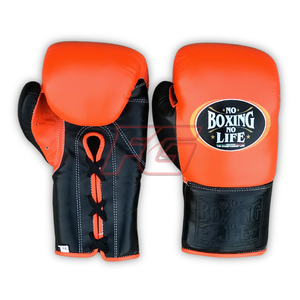 No Boxing No Life Cowhide Leather Sparring Boxing <b>Gloves</b> Training Hook & Loop Lace-up <b>Moisture</b> Wicking Stretchable durable OEM - Product Image 5