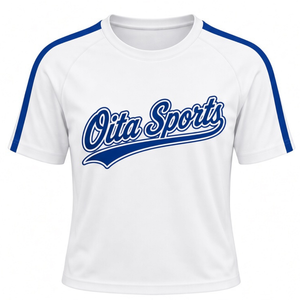 White Blue Cheer Jersey Short Sleeve Team Sports Shirt Athletic Performance Uniform Top Training Practice Competition Apparel - Product Image 1