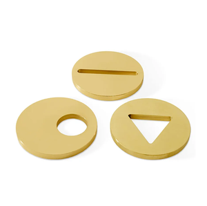 Office <b>Table</b> Paperweight Customise Size 3 Pieces Pure brass Gold Plated Round Paper Weight With Wholesale Price - Product Image 1