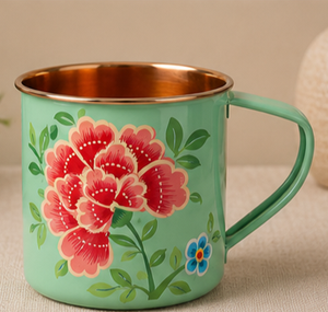 Taza Moscow Mule de Cobre con Recubrimiento de Polvo Negro Brillante de Primera Calidad, Taza de Cerveza de Lujo con Diseño Floral Artístico Personalizado, Resistente y Sólida - Product Image 6