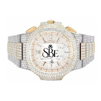 Luxuriöse Diamant Hip-Hop Automatikuhr VVS1 Bussdown Moissanit-Uhr Iced Out für Herren mit Box