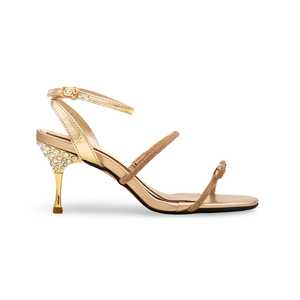 Sandales à talons dorées FN5765 Chaussures de mariée élégantes - Product Image 3