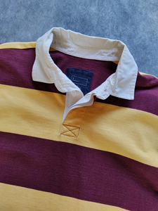 Camiseta de Rugby Vintage Personalizada Relicstar para Hombre, con Rayas, Mangas Largas, 100% Algodón Transpirable, Botones Ocultos y Bordados - Product Image 4