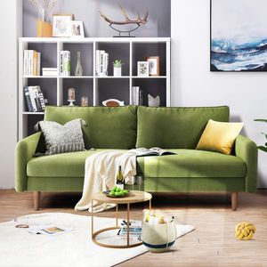 72-Inch Round Arm Velvet Loveseat for Apartments Elegant <b>Living</b> <b>Room</b> <b>Sofa</b> - Product Image 1